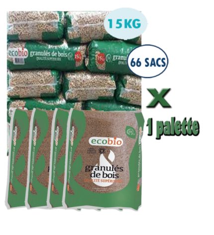 Pellets ECOBIO, Palette mit 66 Säcken à 15 kg