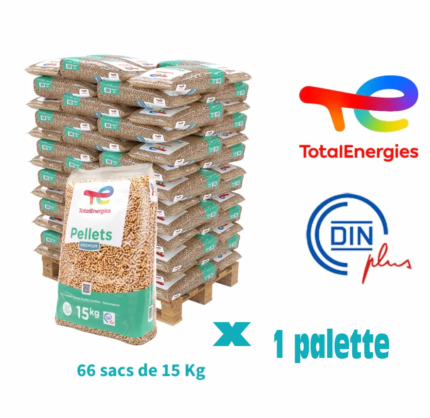 Holzpellets TotalEnergies, Palette mit 66 Säcken à 15 kg